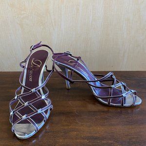 Vintage Delman Strappy Slingback Heel Shoe Sz 8.5